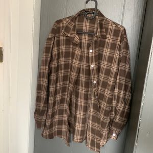 brown flannel from shein size s